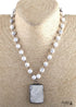Boho Necklace, RH Jade Amazonite, Square Green Natural Stone